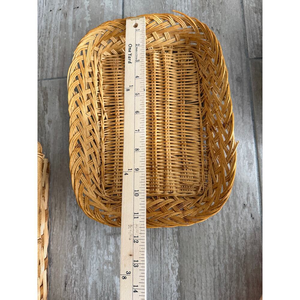 Vintage Woven Boho Wall Basket Set 5 Pcs - Picture 3 of 7